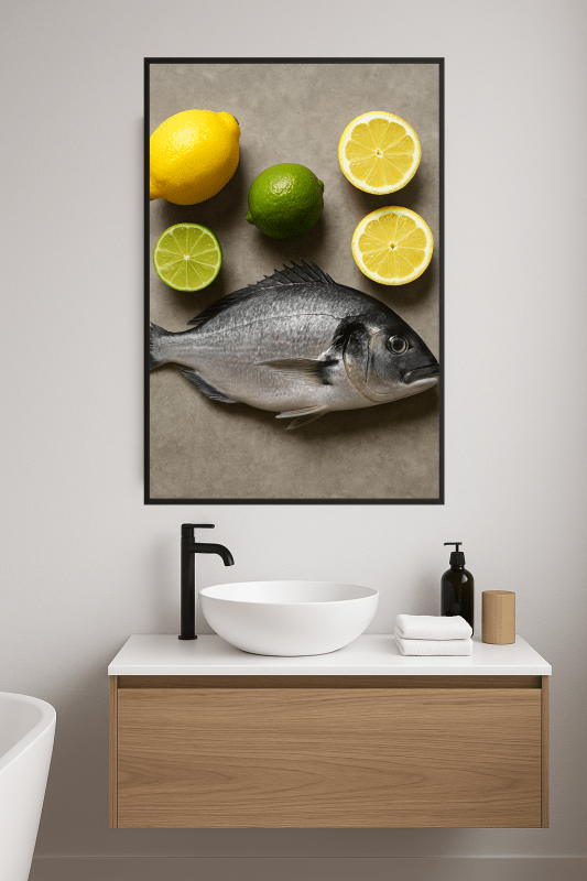 Ryba I Cytrusy Martwa Natura - CasaNookDecor