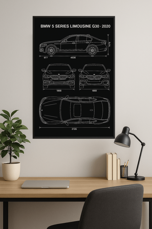 Rysunek Limuzyny BMW Serii 5 G30 2020 - CasaNookDecor