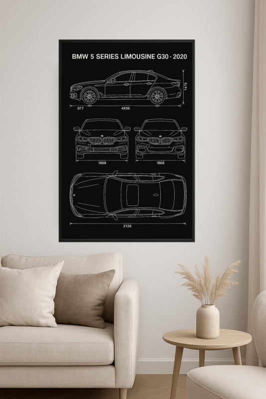 Rysunek Limuzyny BMW Serii 5 G30 2020 - CasaNookDecor