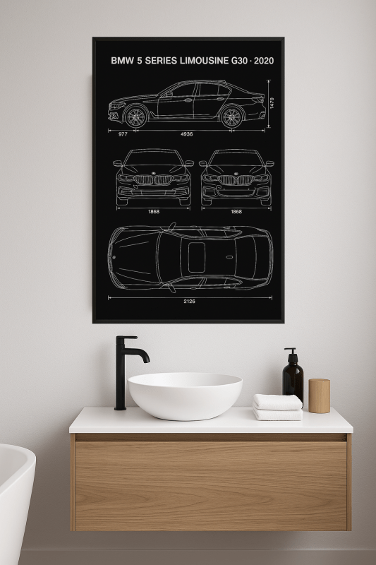 Rysunek Limuzyny BMW Serii 5 G30 2020 - CasaNookDecor