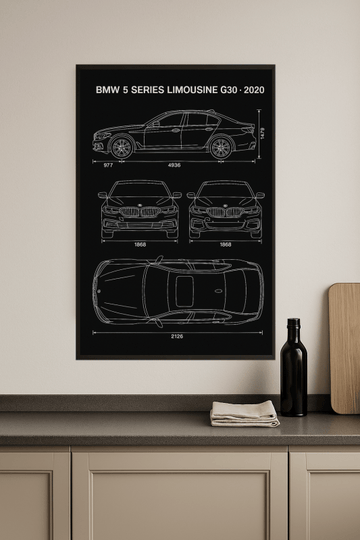 Rysunek Limuzyny BMW Serii 5 G30 2020 - CasaNookDecor