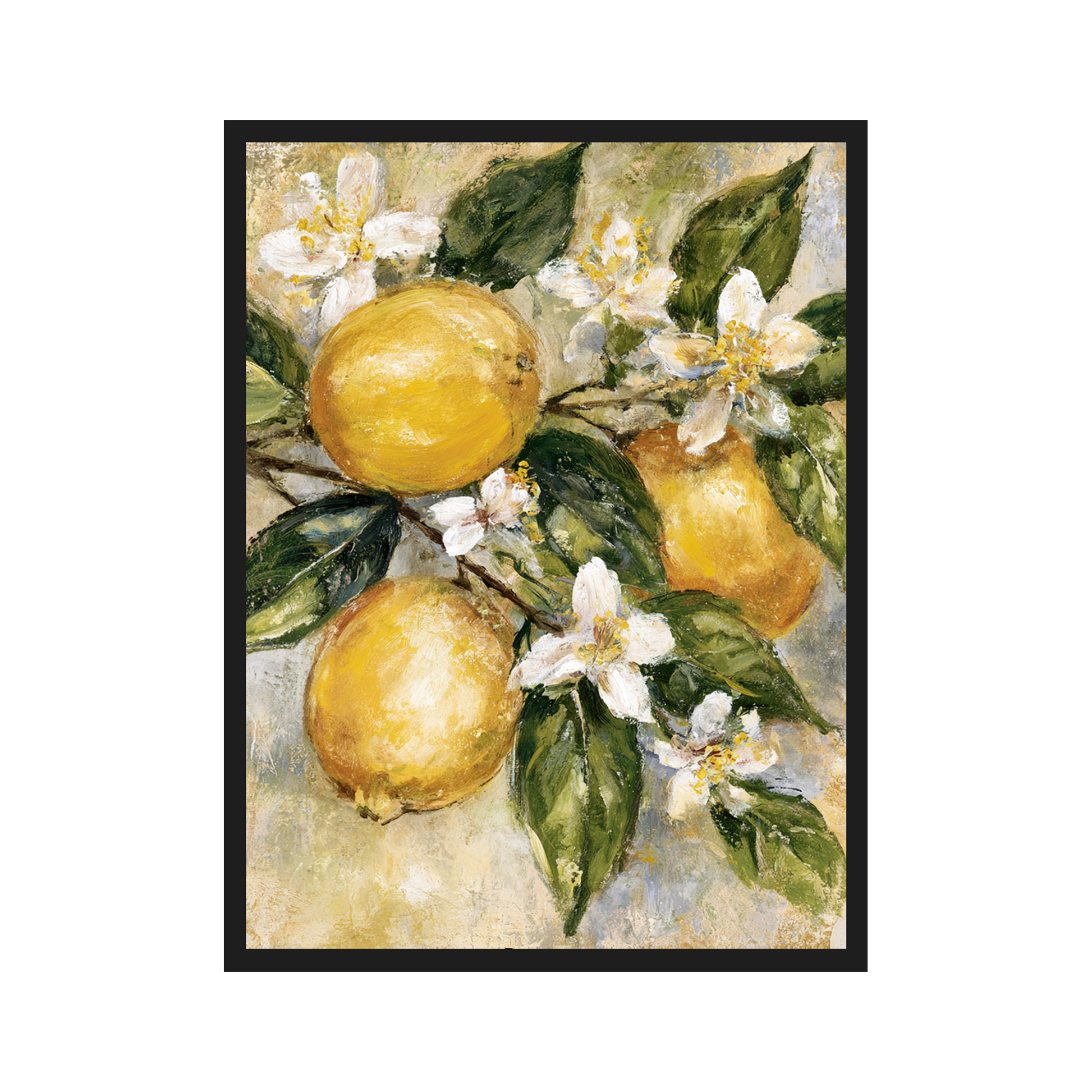 Lemon Branch I art print in a black frame