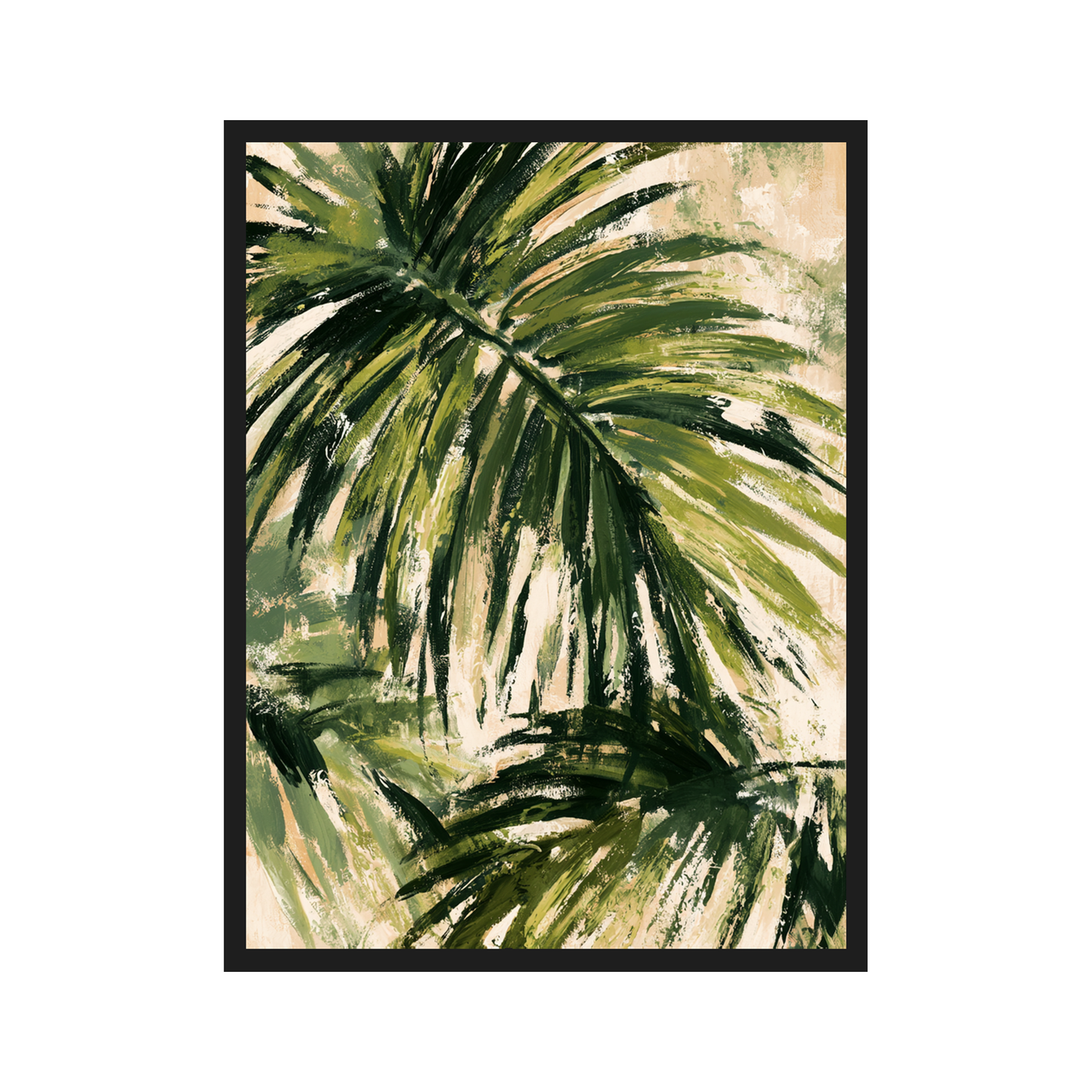 Palm Leaf I art print in a black frame – plakat na ścianę