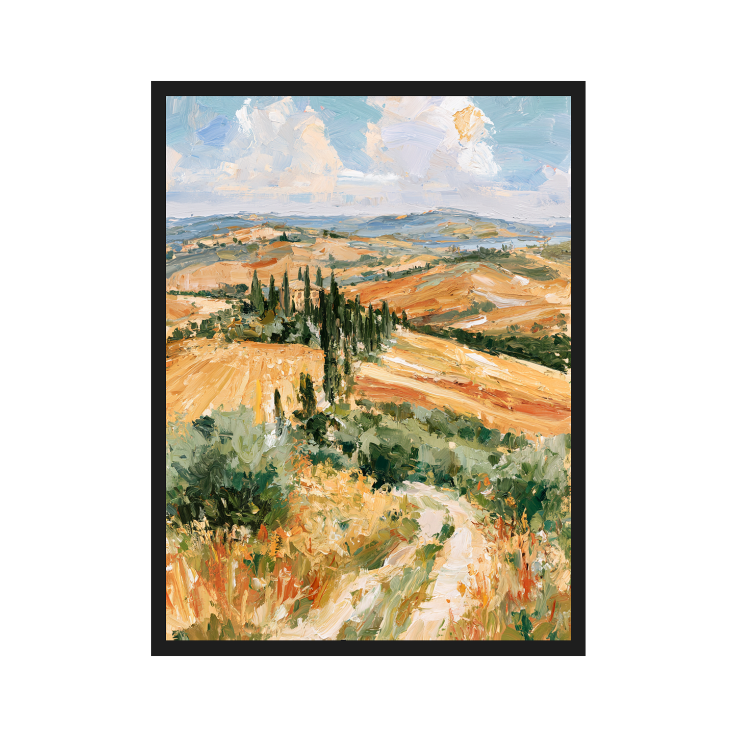 Tuscan Cypress I art print in a black frame – plakat na ścianę