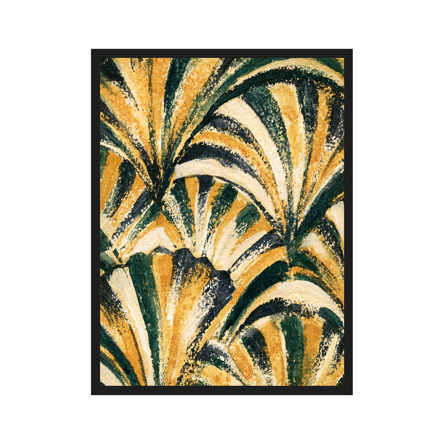 Art Deco Waves I art print in a black frame – plakat na ścianę