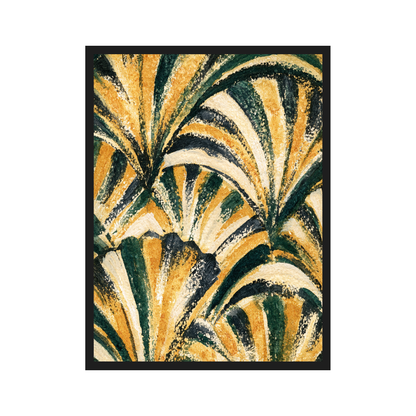 Art Deco Waves I art print in a black frame
