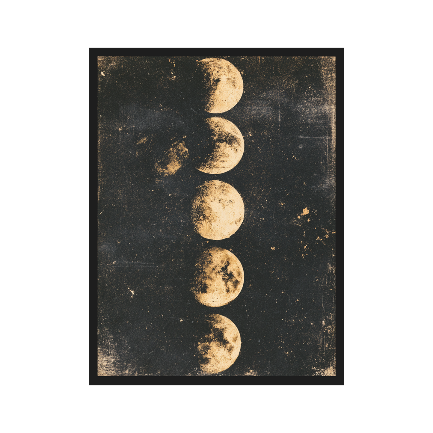 Moon Phases I art print in a black frame – plakat na ścianę