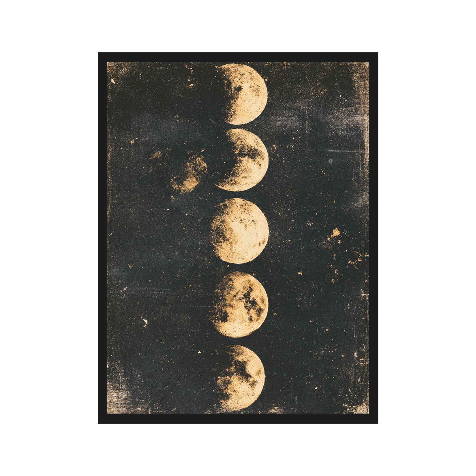 Moon Phases I art print in a black frame
