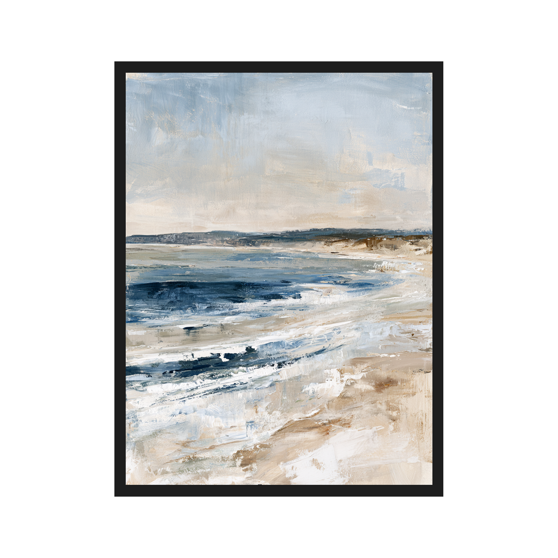 Quiet Bay I art print in a black frame
