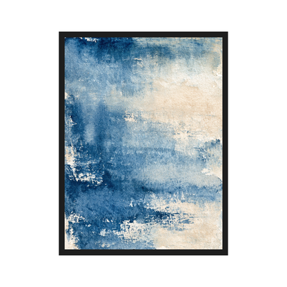 Indigo Wash I art print in a black frame