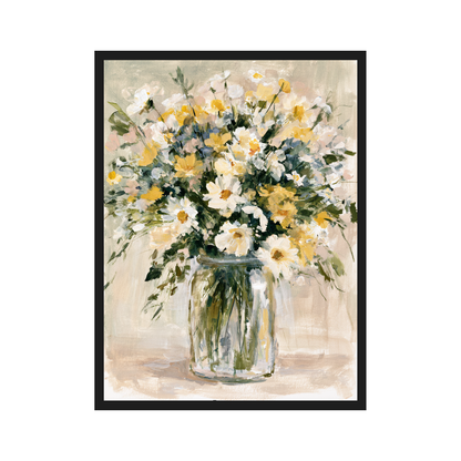 Wildflower Bouquets I art print in a black frame