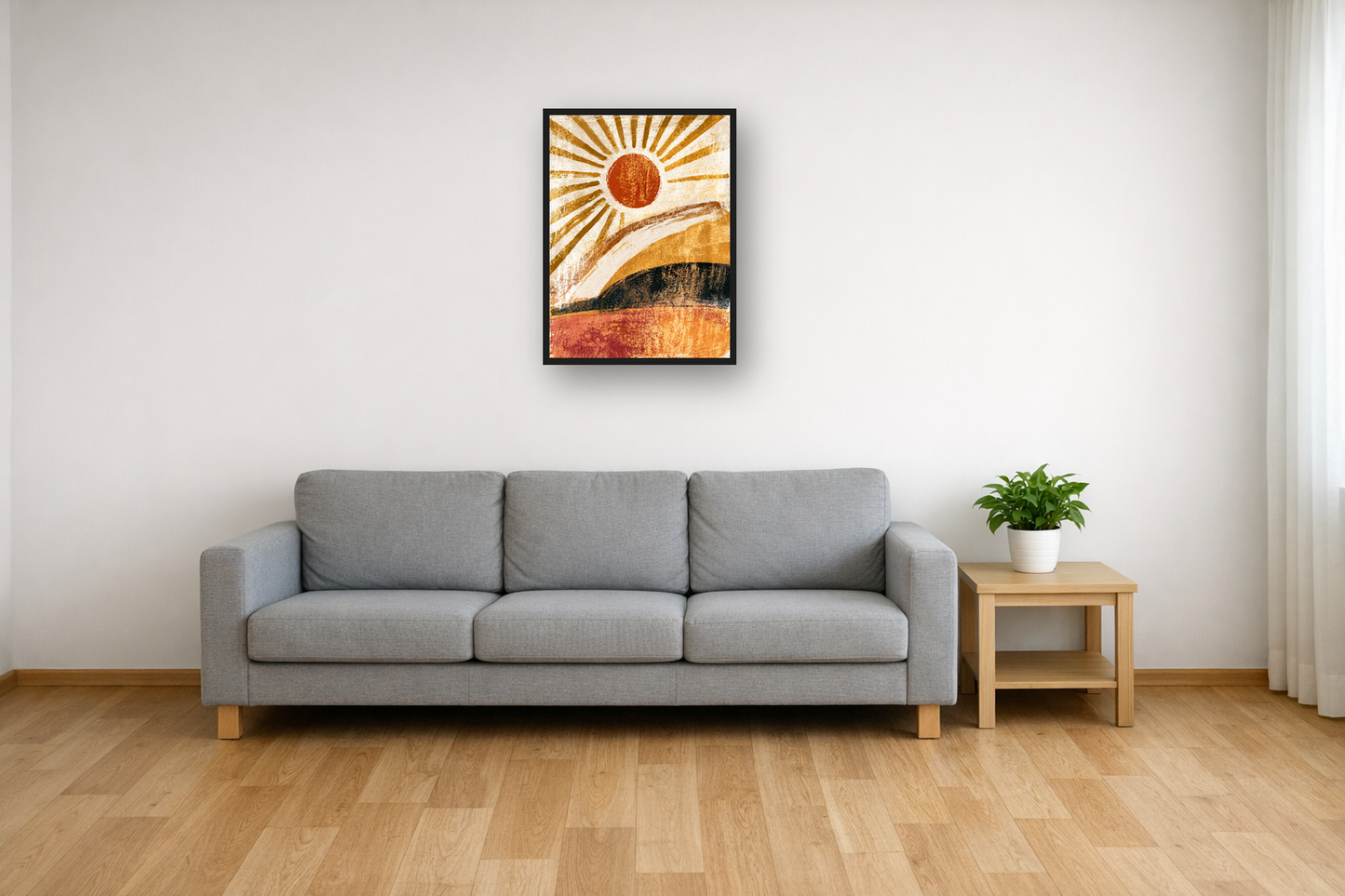 Golden Arches I framed poster in a living room – plakat na ścianę