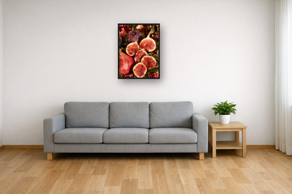 Figs and Pomegranates I framed poster in a living room