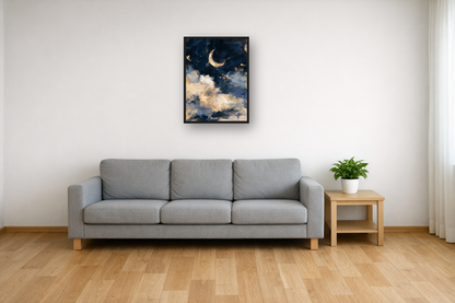 Night Sky I framed poster in a living room