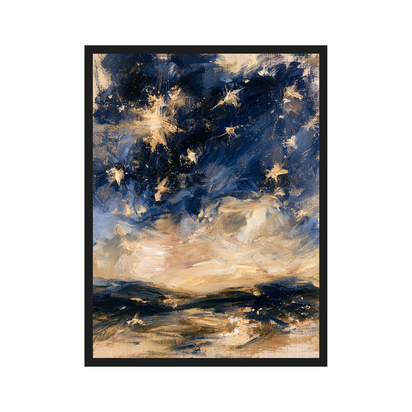 Night Sky II art print in a black frame – plakat na ścianę