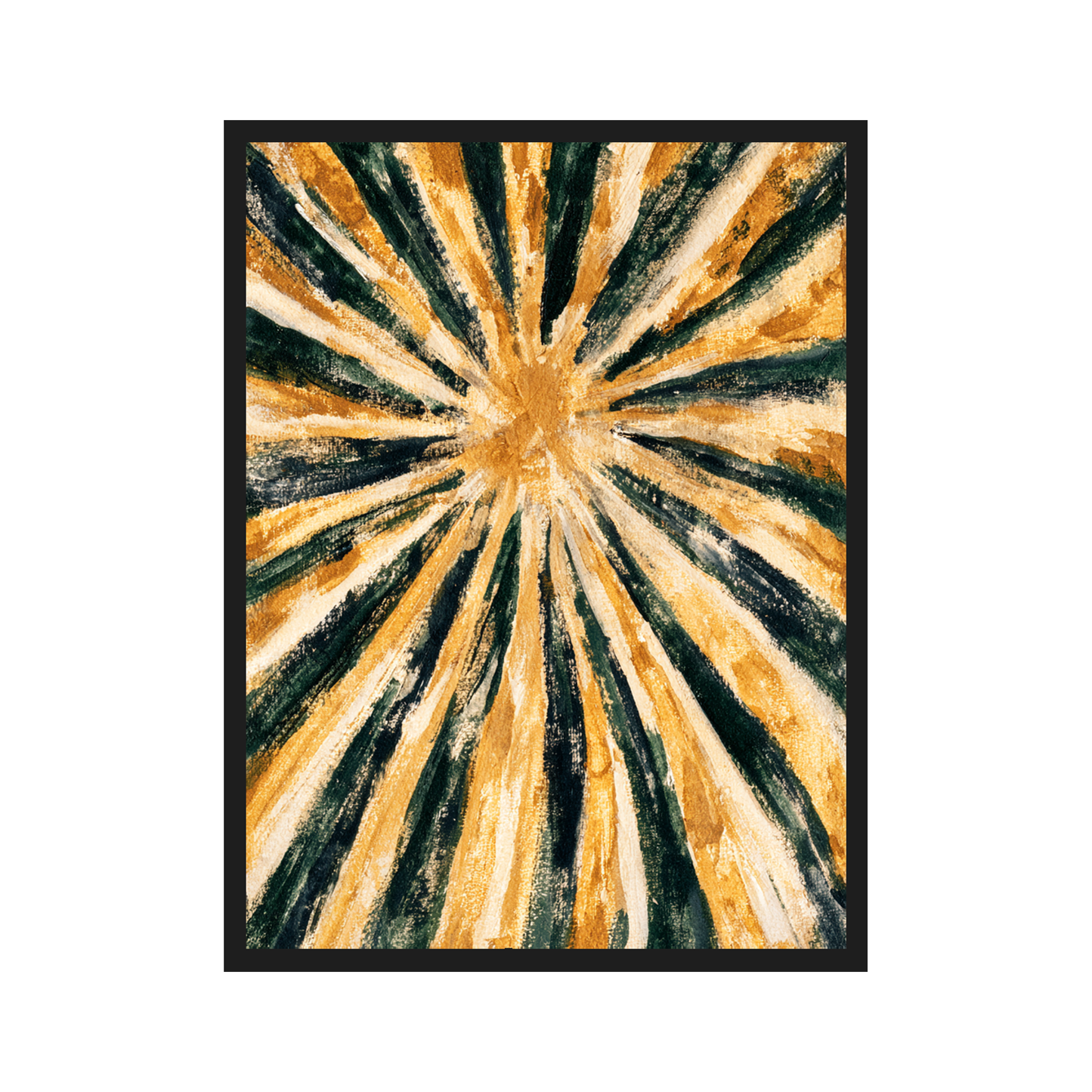 Art Deco Waves II art print in a black frame – plakat na ścianę