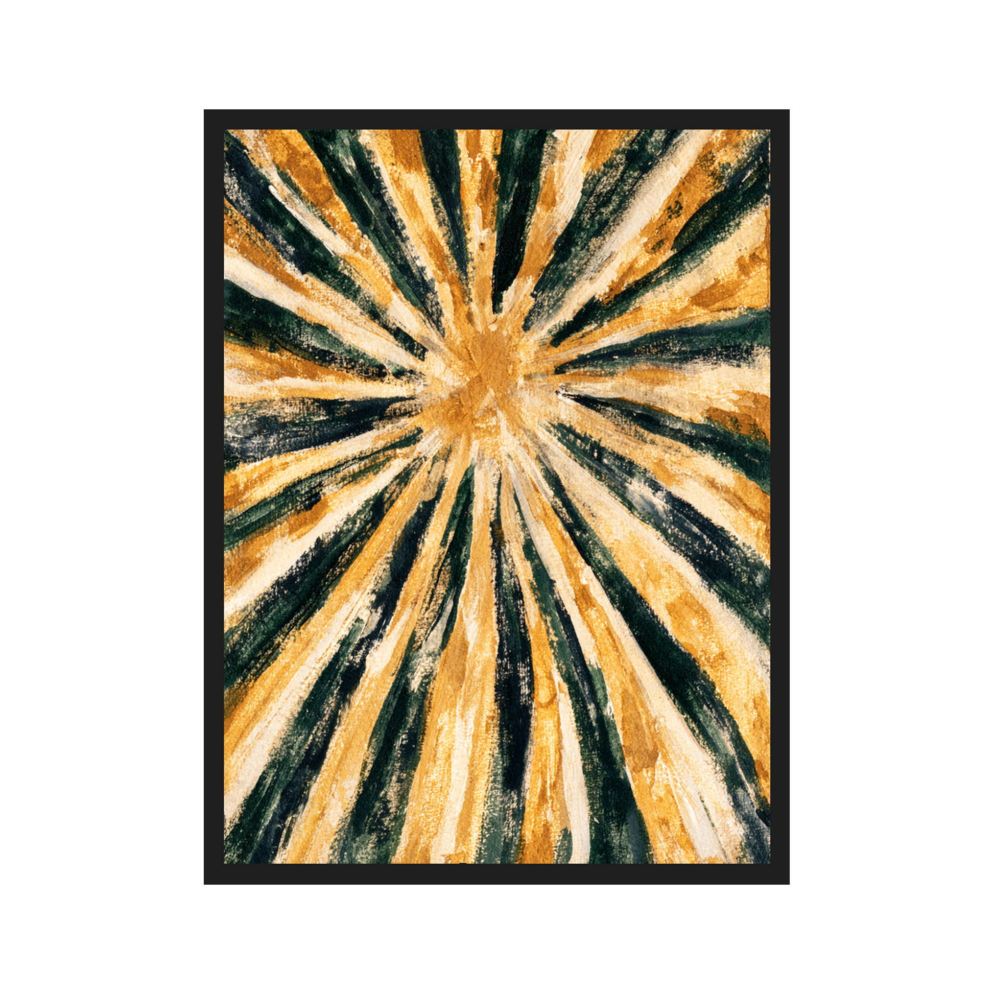 Art Deco Waves II art print in a black frame