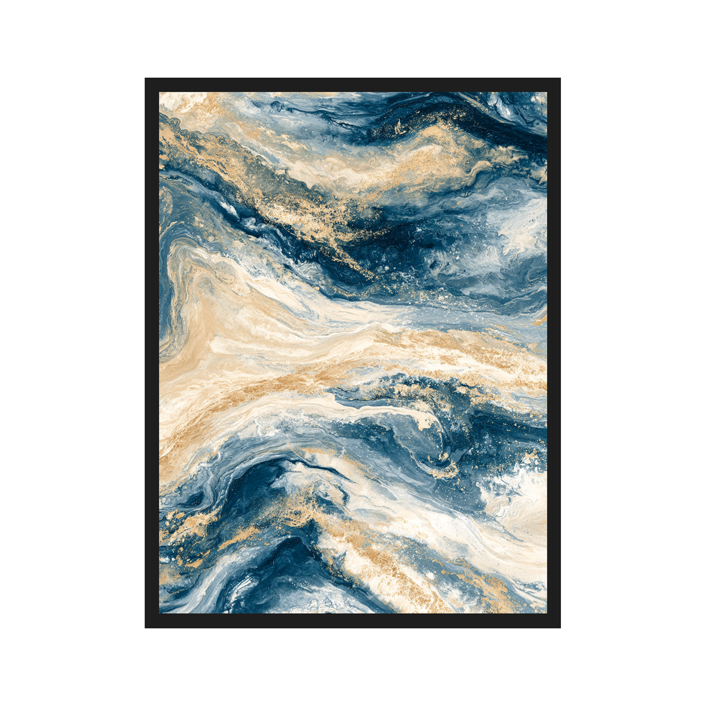 Ink Marble II art print in a black frame – plakat na ścianę