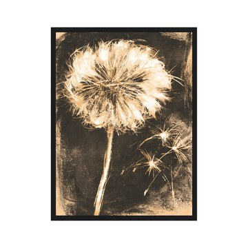 Golden Dandelions II art print in a black frame – plakat na ścianę