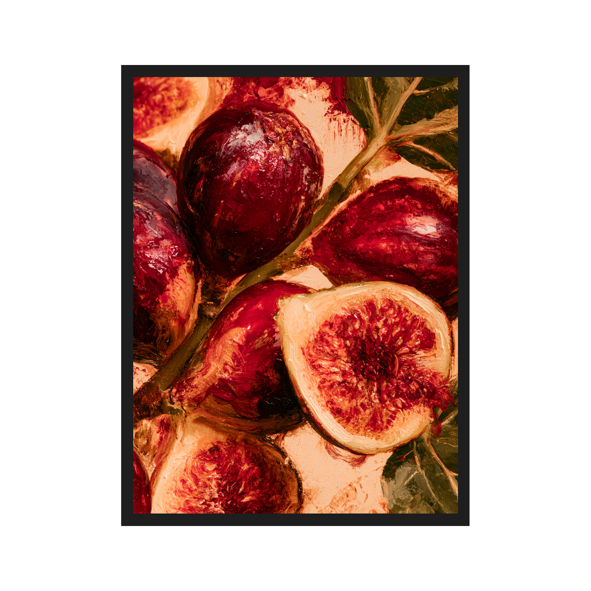 Figs and Pomegranates II art print in a black frame
