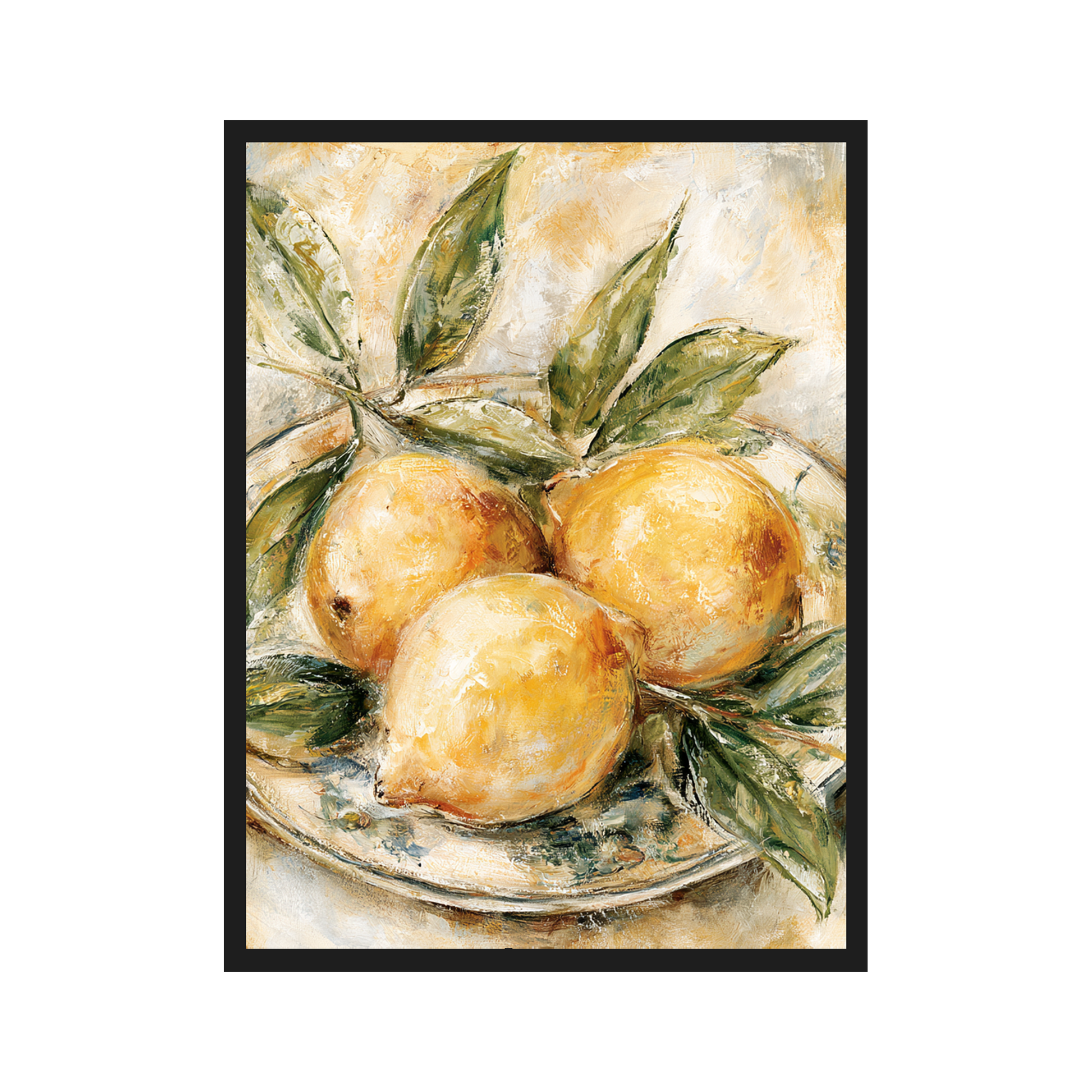 Lemon Branch II art print in a black frame