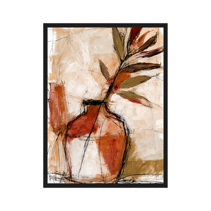 Terracotta Vessels II art print in a black frame