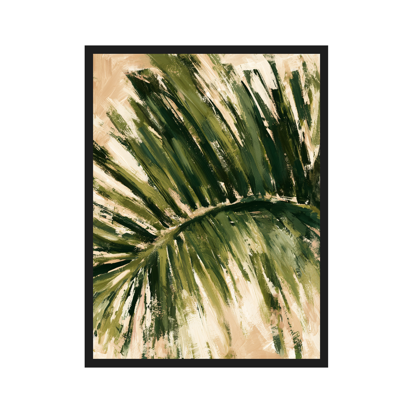 Palm Leaf II art print in a black frame – plakat na ścianę