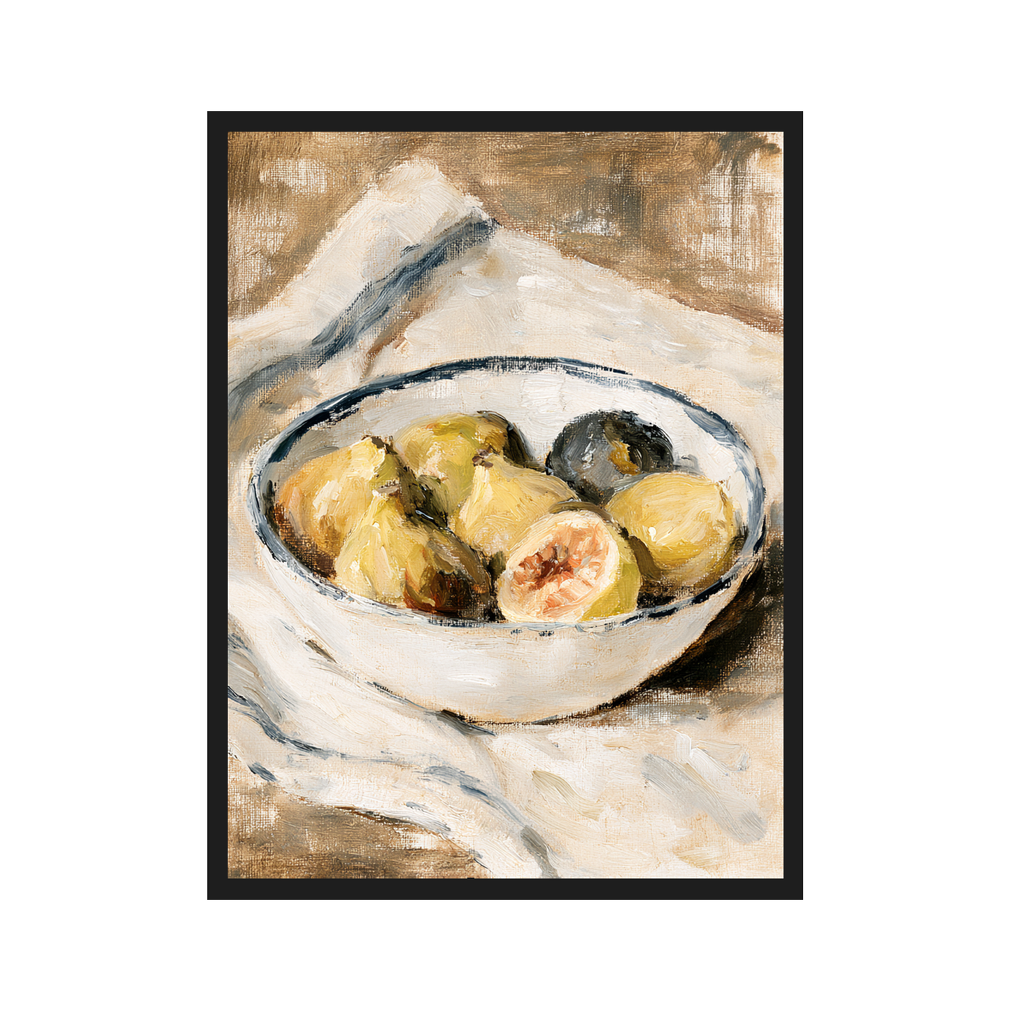 Linen Still Life II art print in a black frame – plakat na ścianę