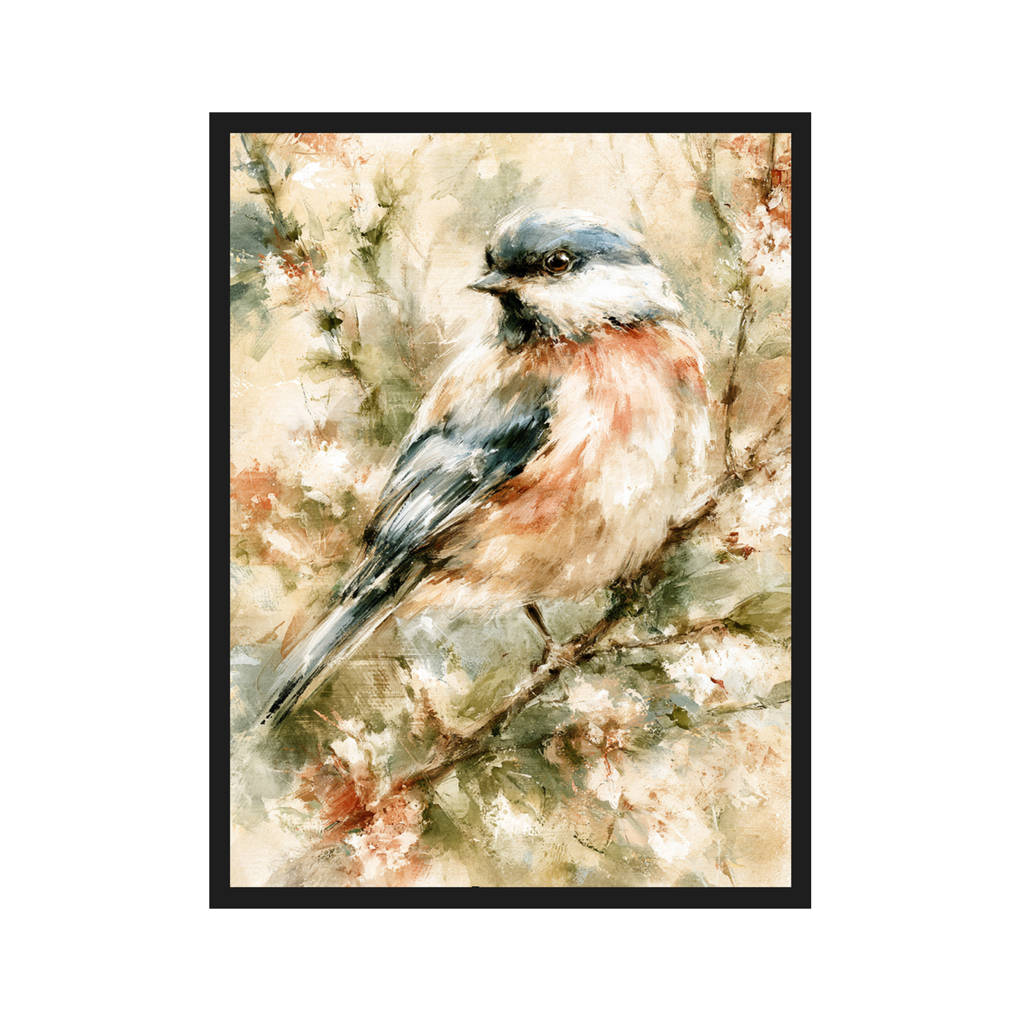 Garden Birds II art print in a black frame – plakat na ścianę
