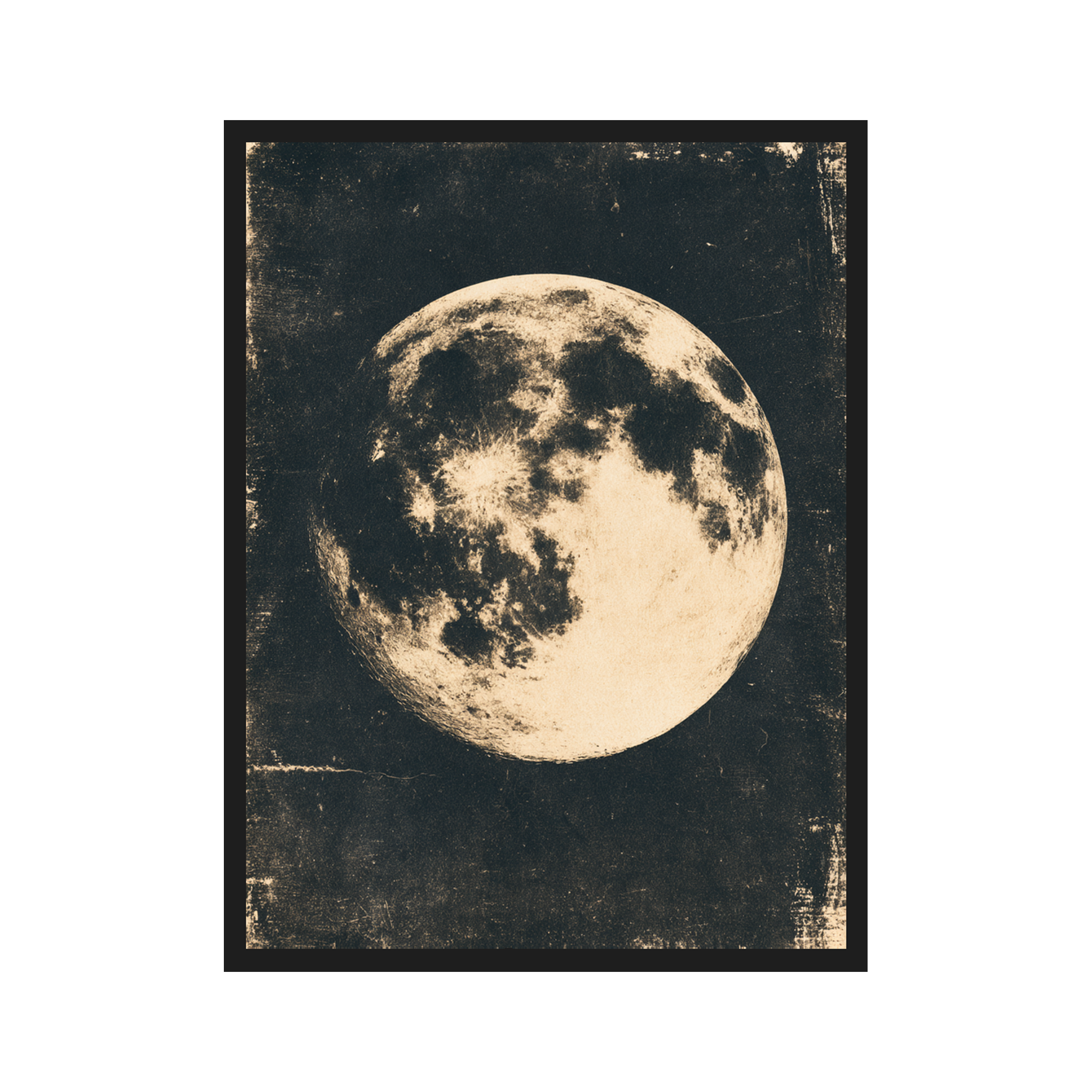 Moon Phases II art print in a black frame