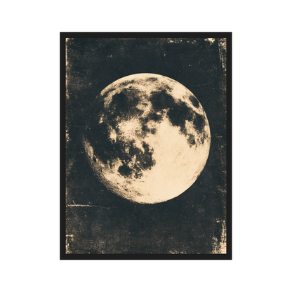 Moon Phases II art print in a black frame