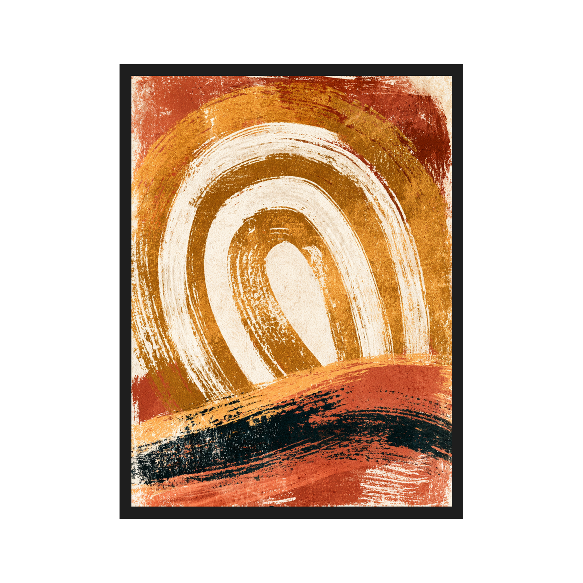 Golden Arches II art print in a black frame