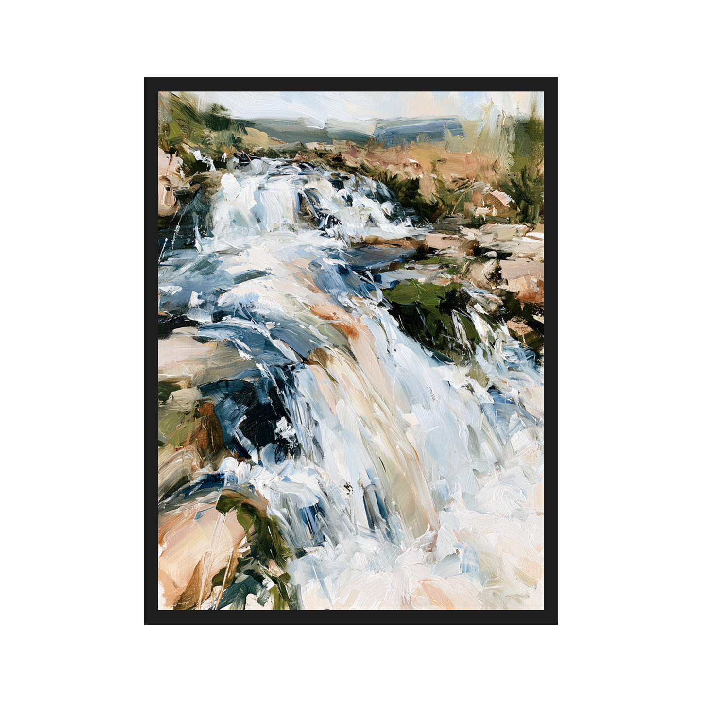 Mountain Stream II art print in a black frame – plakat na ścianę