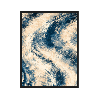 Indigo Batik II art print in a black frame