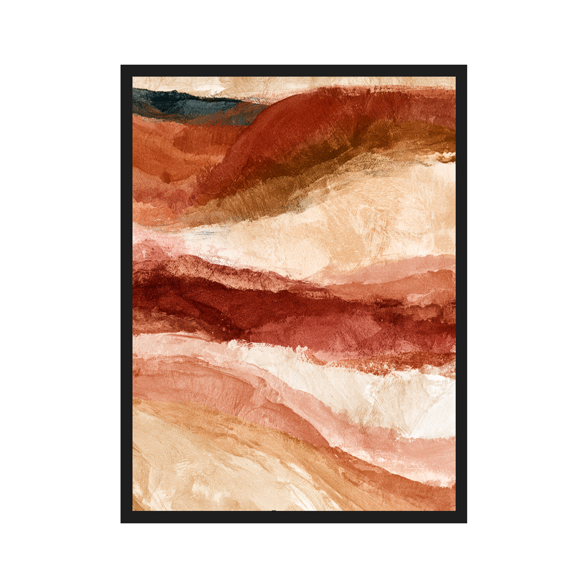 Desert Hills II art print in a black frame