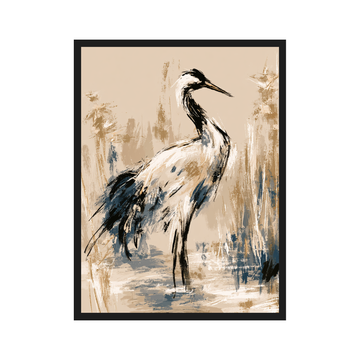 Japanese Cranes II art print in a black frame – plakat na ścianę