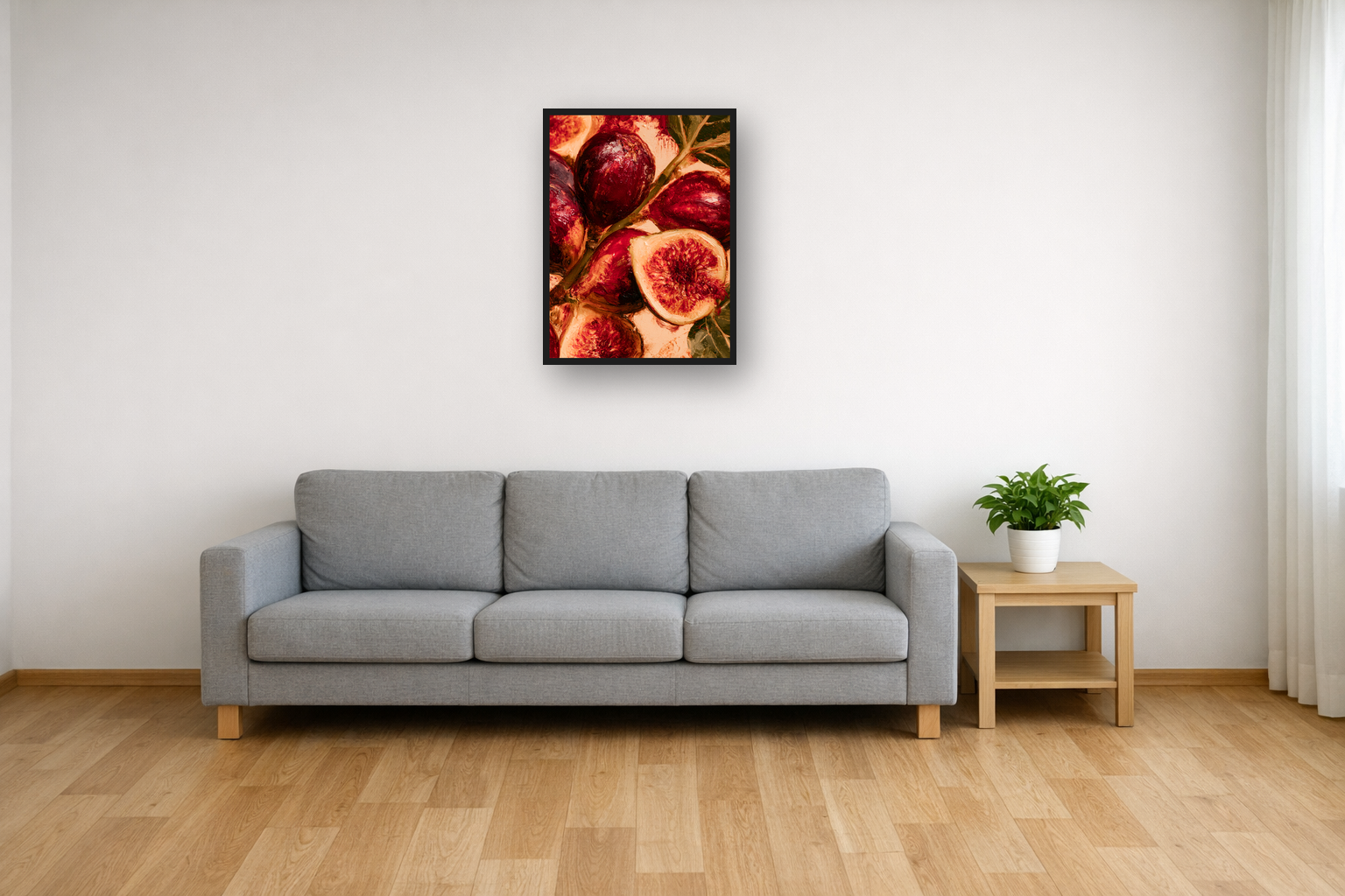 Figs and Pomegranates II framed poster in a living room