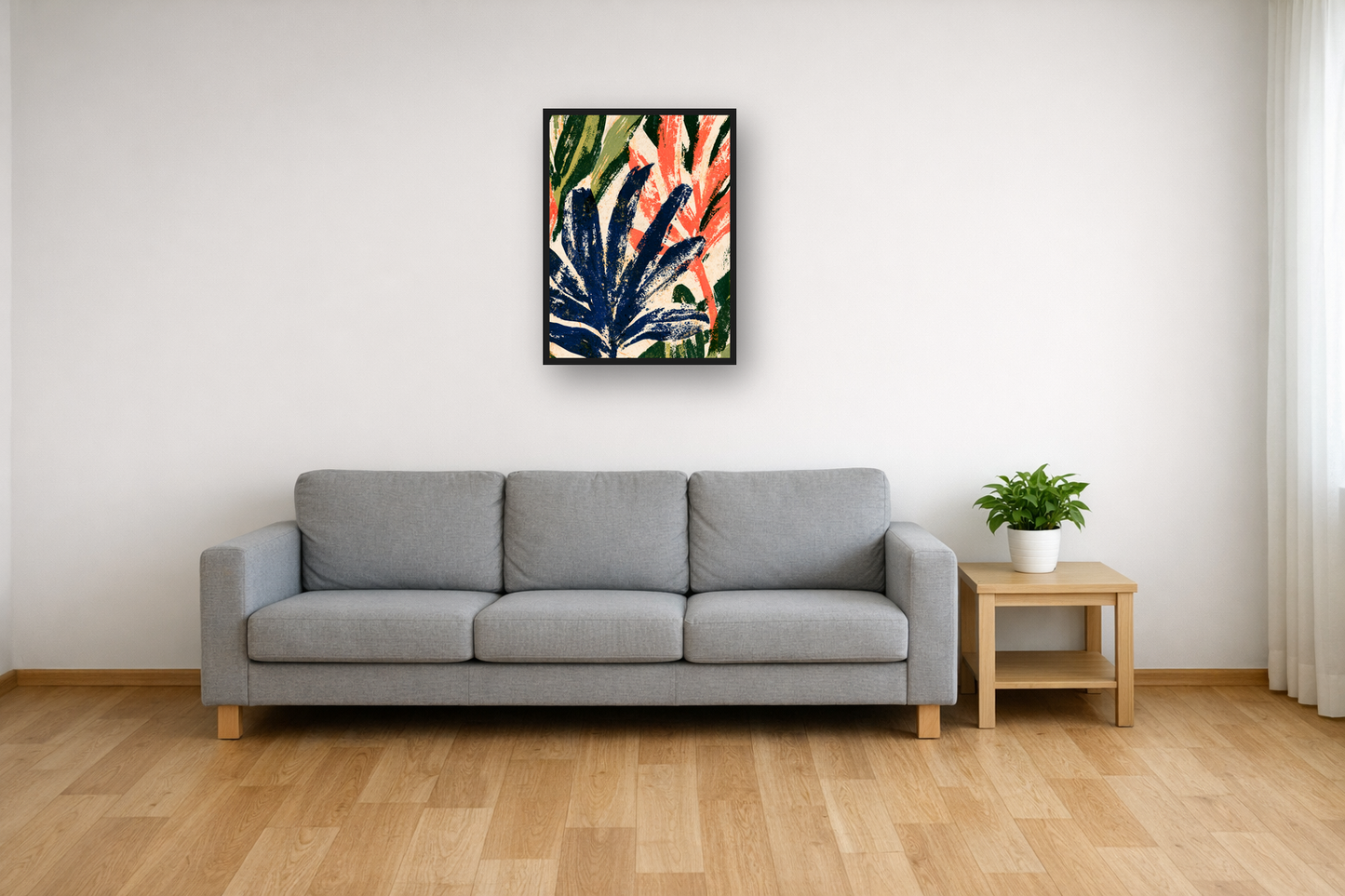 Organic Cut-Outs II framed poster in a living room – plakat na ścianę