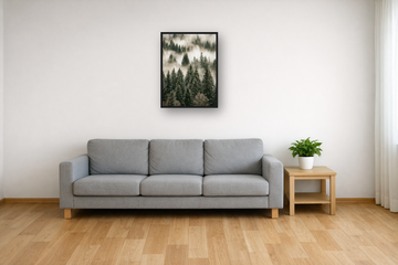 Nordic Forest II framed poster in a living room – plakat na ścianę