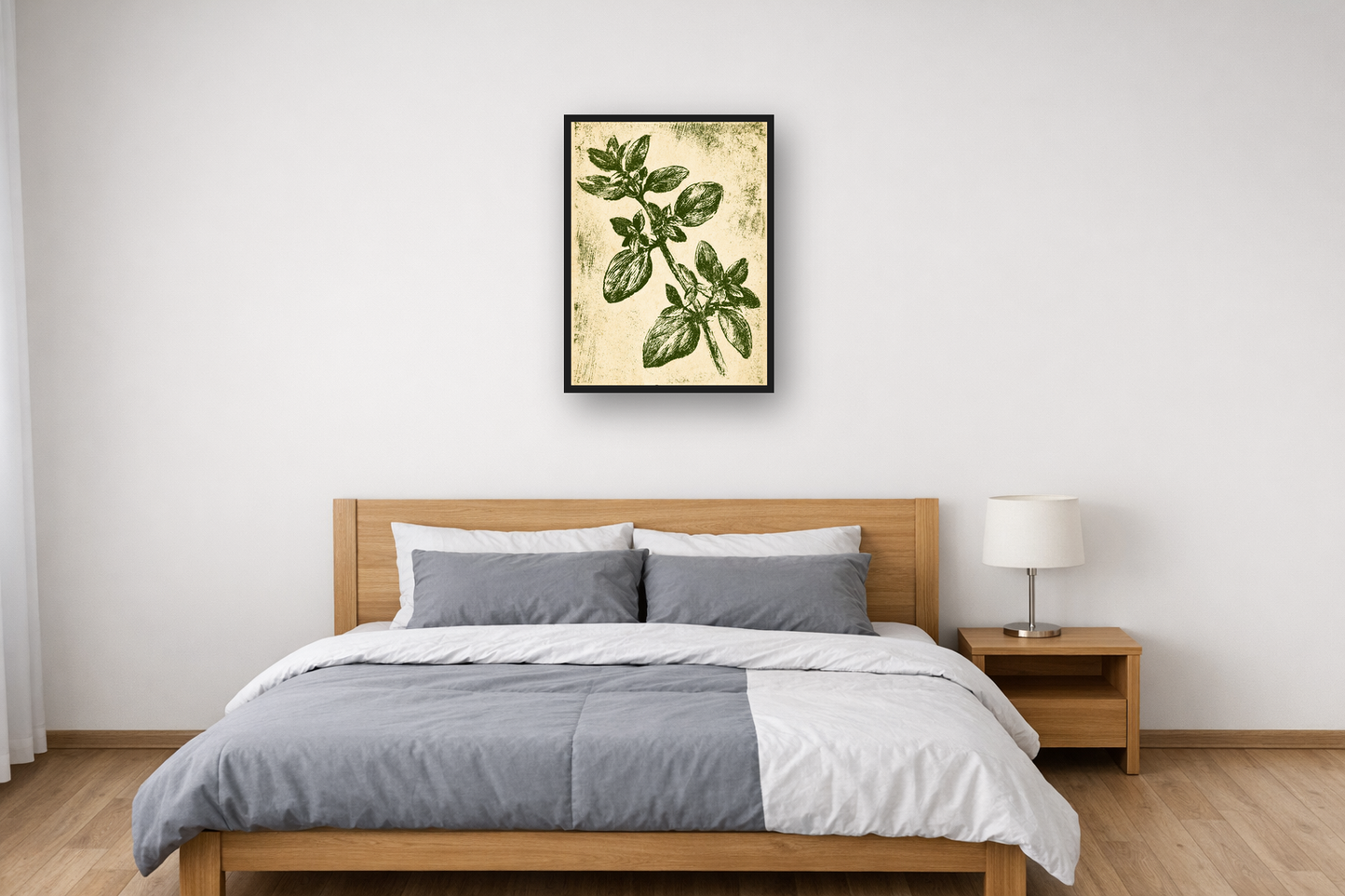 Herb Etchings II framed poster in a bedroom – plakat na ścianę