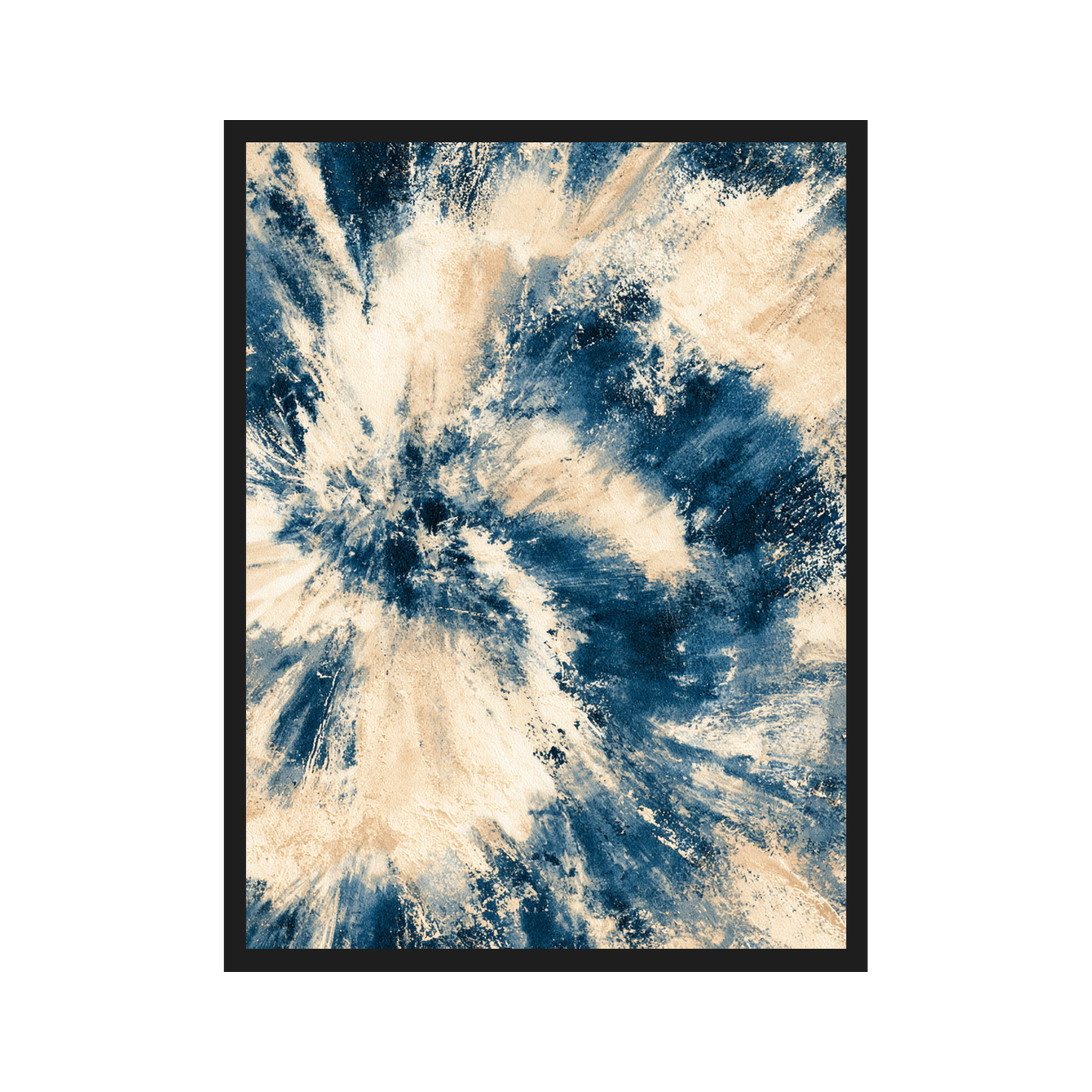 Indigo Batik III art print in a black frame – plakat na ścianę