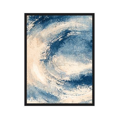 Indigo Wash III art print in a black frame