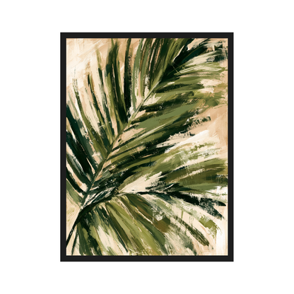 Palm Leaf III art print in a black frame