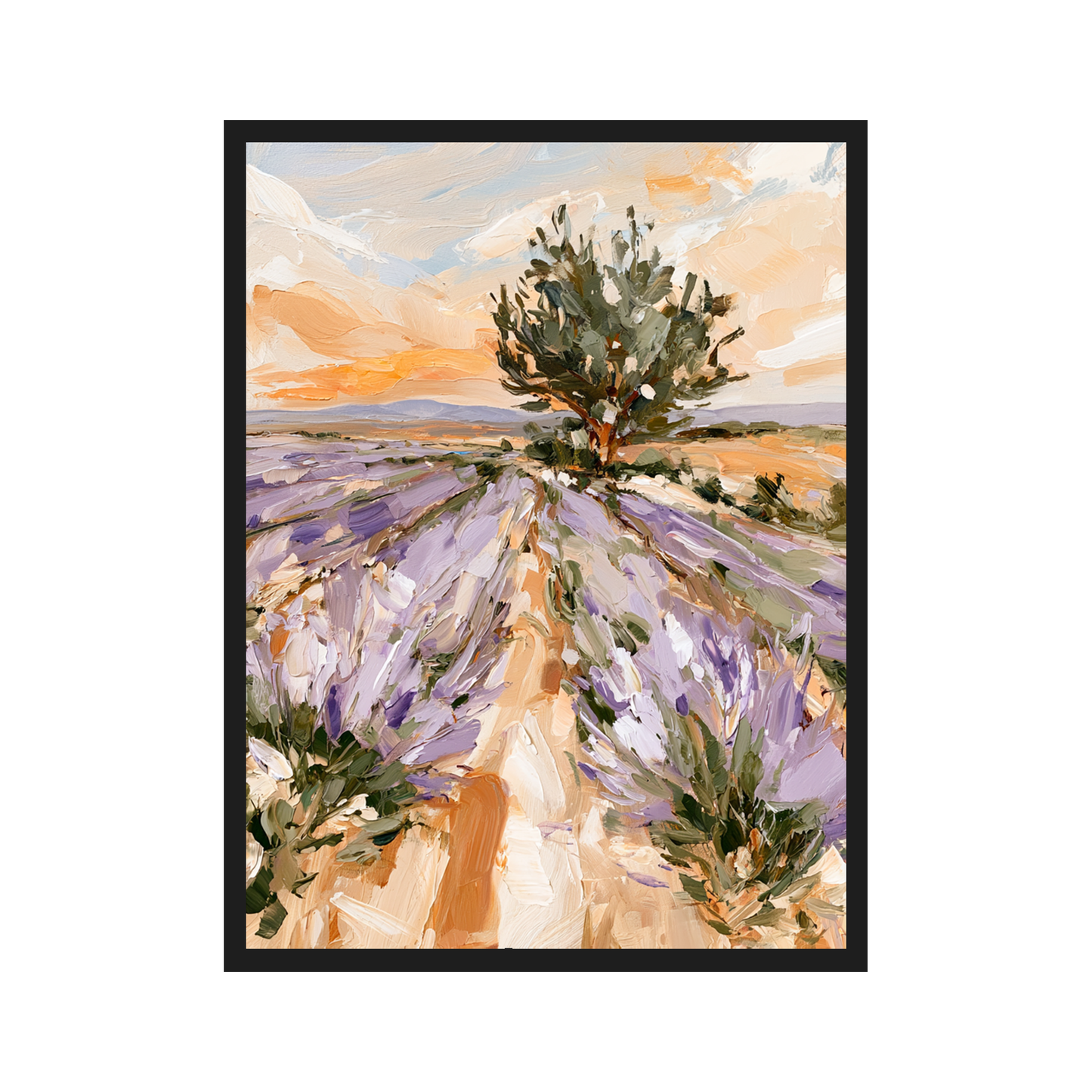 Lavender Fields III art print in a black frame – plakat na ścianę