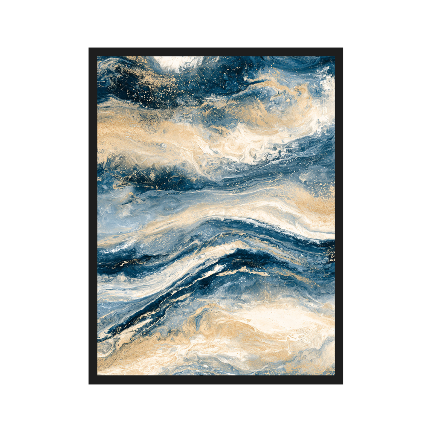 Ink Marble III art print in a black frame – plakat na ścianę