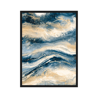 Ink Marble III art print in a black frame