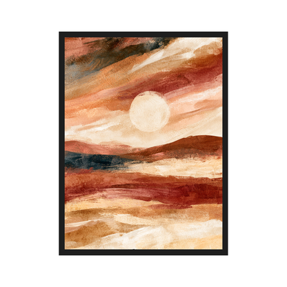 Desert Hills III art print in a black frame