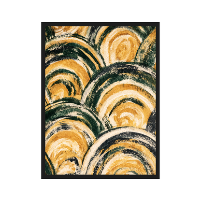 Art Deco Waves III art print in a black frame
