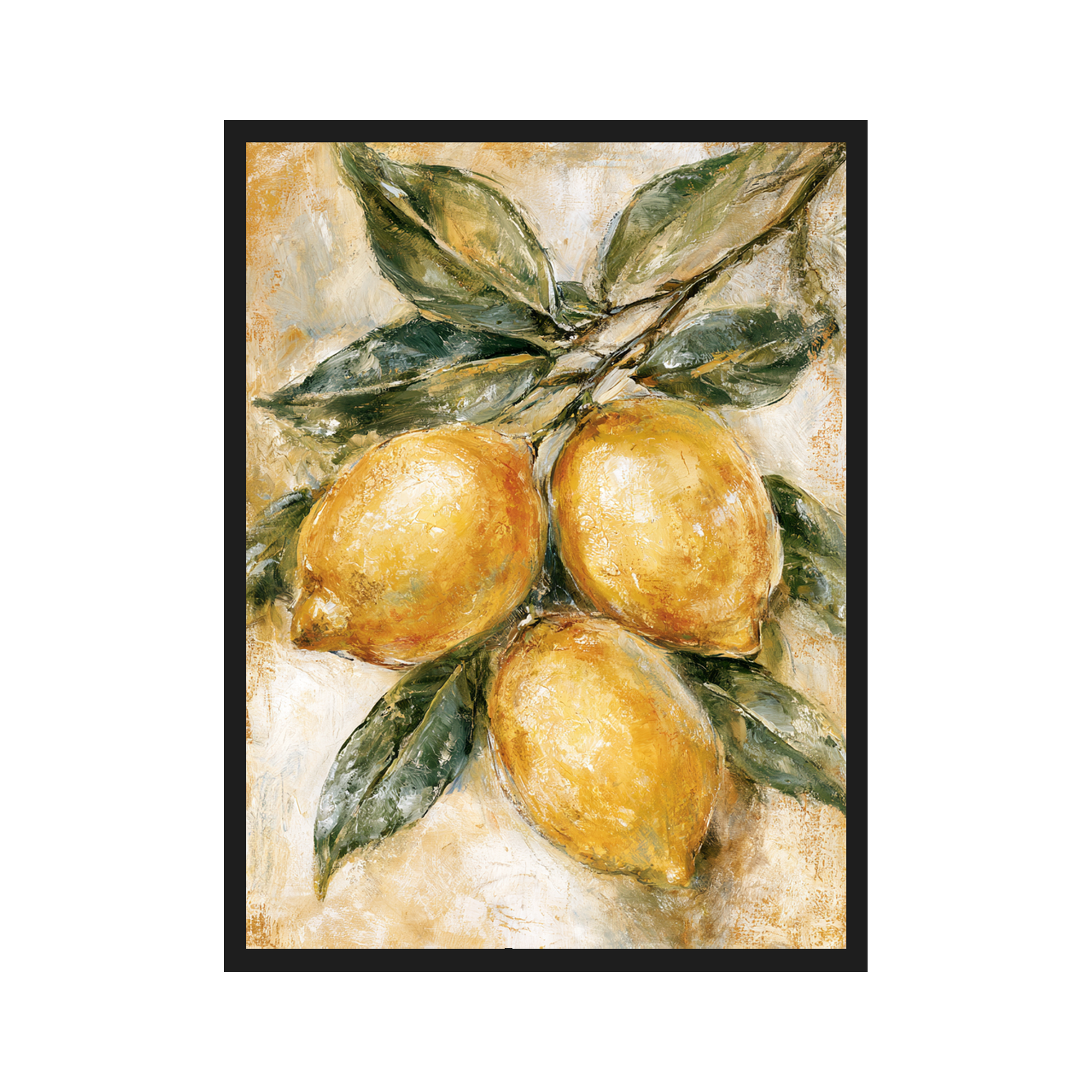 Lemon Branch III art print in a black frame