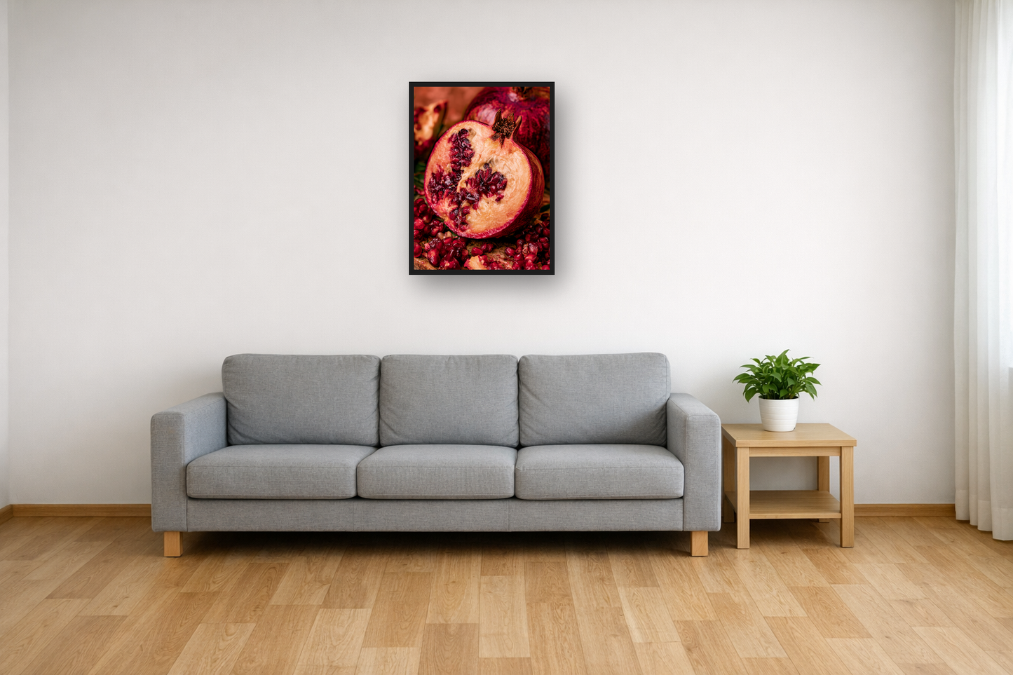 Figs and Pomegranates III framed poster in a living room – plakat na ścianę